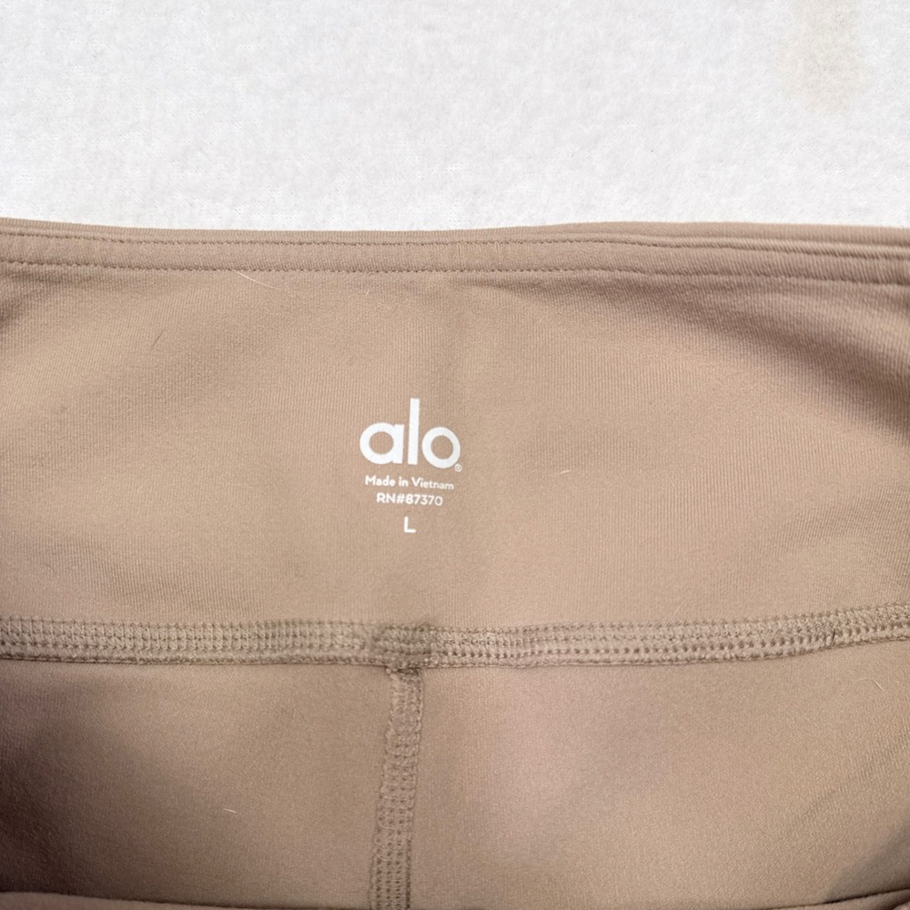 Alo Yoga High Waist Moto Leggings Size Large Tan Athleisure Activewear Gym - Picture 4 of 9